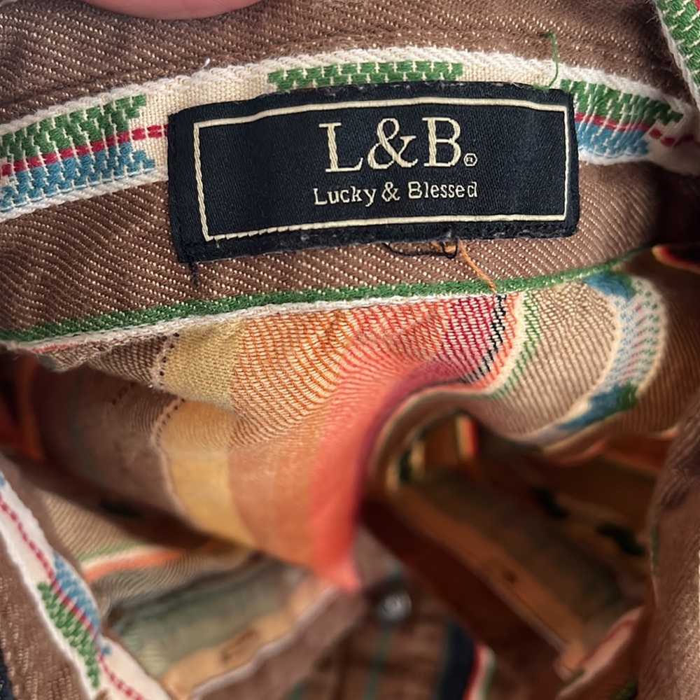 Lucky & Blessed Aztec Print Button Down - image 4